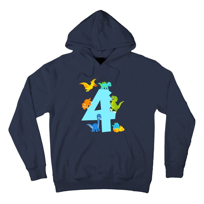 4th Birthday Boy 4 Years Old Dinosaur Toy Dino Hoodie