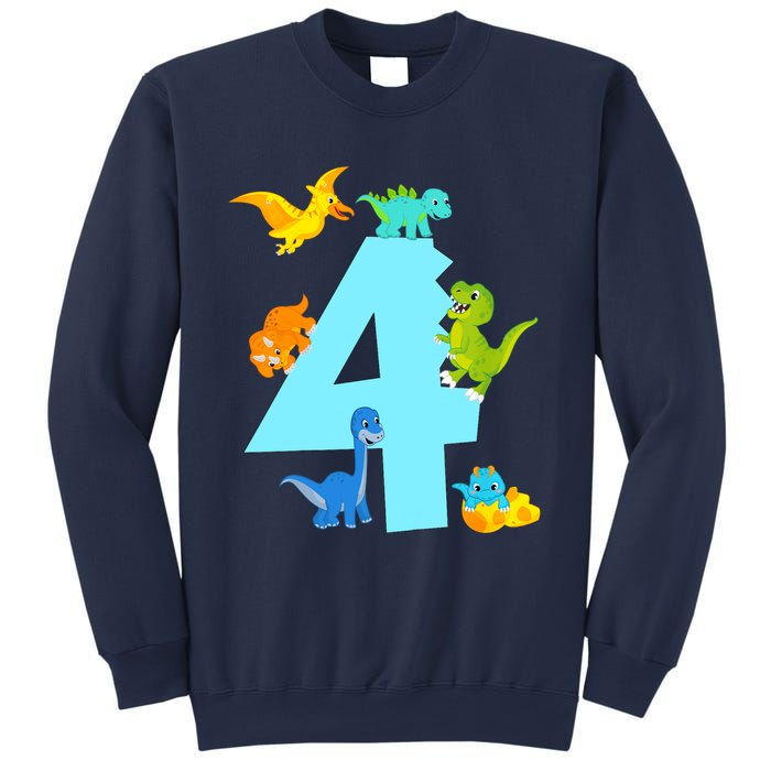 4th Birthday Boy 4 Years Old Dinosaur Toy Dino Sweatshirt