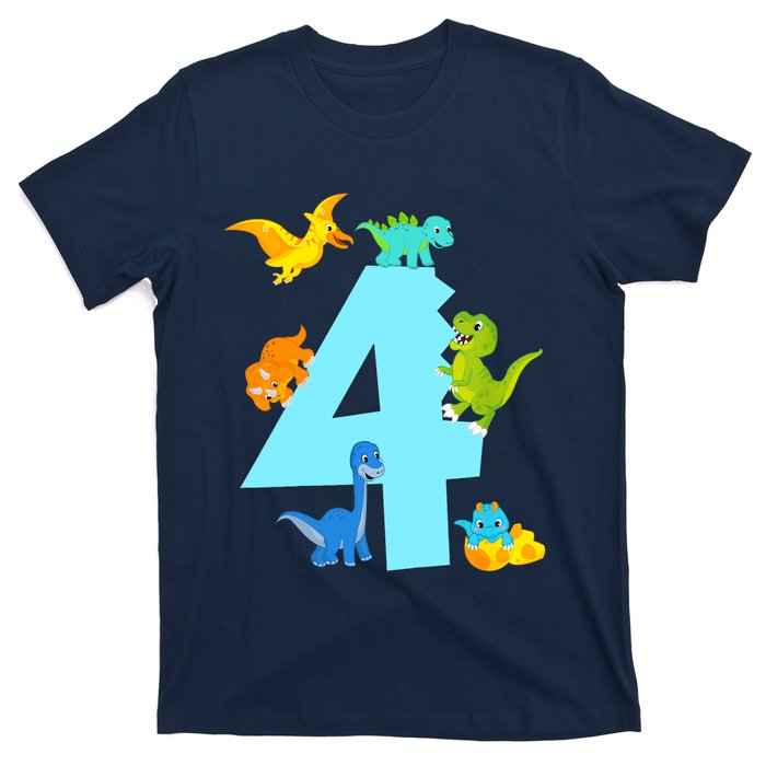 4th Birthday Boy 4 Years Old Dinosaur Toy Dino T-Shirt