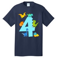 4th Birthday Boy 4 Years Old Dinosaur Toy Dino Tall T-Shirt