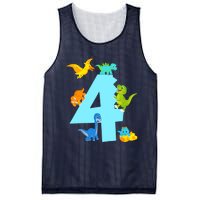 4th Birthday Boy 4 Years Old Dinosaur Toy Dino Mesh Reversible Basketball Jersey Tank