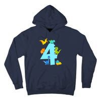 4th Birthday Boy 4 Years Old Dinosaur Toy Dino Tall Hoodie