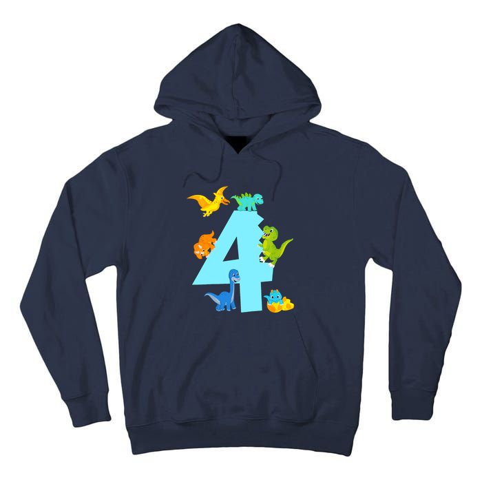 4th Birthday Boy 4 Years Old Dinosaur Toy Dino Tall Hoodie