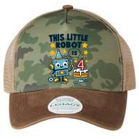 4th Birthday Boy 4 Year Old Robotics Robot 4th Birthday Legacy Tie Dye Trucker Hat