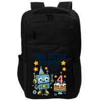 4th Birthday Boy 4 Year Old Robotics Robot 4th Birthday Impact Tech Backpack