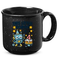 4th Birthday Boy 4 Year Old Robotics Robot 4th Birthday 15oz Campfire Ceramic Mug