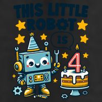 4th Birthday Boy 4 Year Old Robotics Robot 4th Birthday Microfiber Hand Towel
