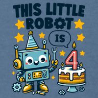 4th Birthday Boy 4 Year Old Robotics Robot 4th Birthday Garment-Dyed Sweatshirt