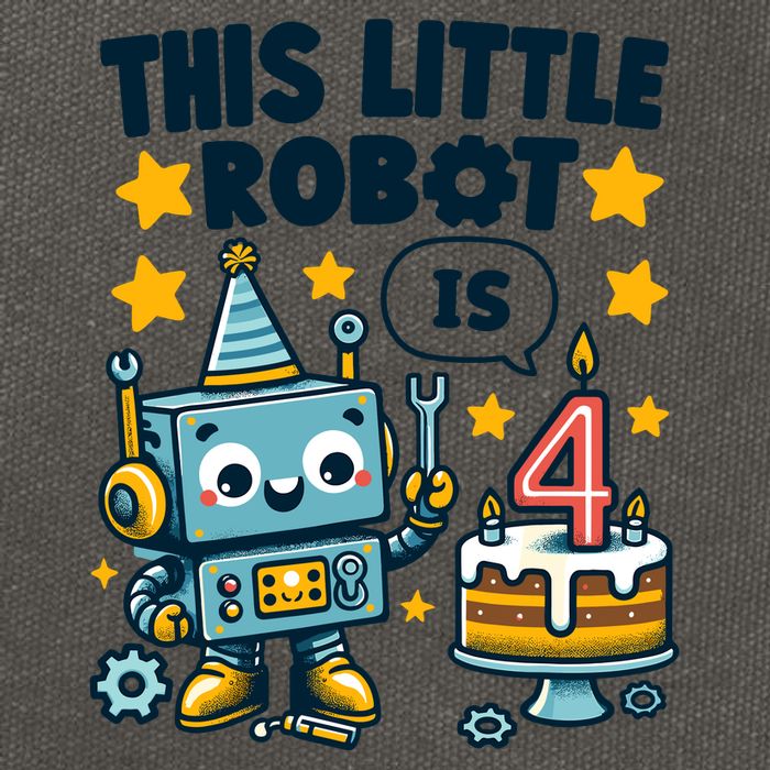 4th Birthday Boy 4 Year Old Robotics Robot 4th Birthday Cotton Canvas Backpack