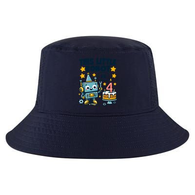 4th Birthday Boy 4 Year Old Robotics Robot 4th Birthday Cool Comfort Performance Bucket Hat