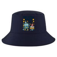 4th Birthday Boy 4 Year Old Robotics Robot 4th Birthday Cool Comfort Performance Bucket Hat