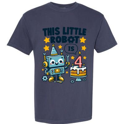 4th Birthday Boy 4 Year Old Robotics Robot 4th Birthday Comfort Colors T-Shirt