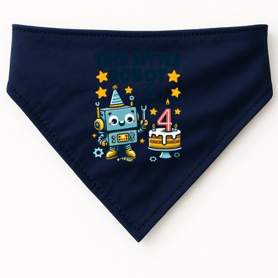 4th Birthday Boy 4 Year Old Robotics Robot 4th Birthday USA-Made Doggie Bandana