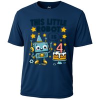 4th Birthday Boy 4 Year Old Robotics Robot 4th Birthday Performance Shirt