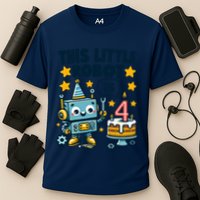 4th Birthday Boy 4 Year Old Robotics Robot 4th Birthday Performance Shirt