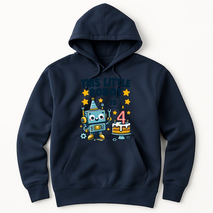4th Birthday Boy 4 Year Old Robotics Robot 4th Birthday Hoodie