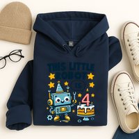 4th Birthday Boy 4 Year Old Robotics Robot 4th Birthday Hoodie