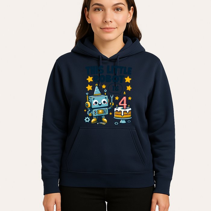 4th Birthday Boy 4 Year Old Robotics Robot 4th Birthday Hoodie