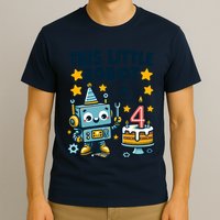 4th Birthday Boy 4 Year Old Robotics Robot 4th Birthday T-Shirt