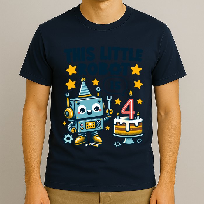 4th Birthday Boy 4 Year Old Robotics Robot 4th Birthday T-Shirt