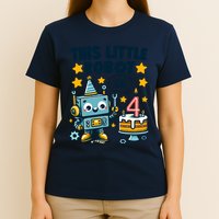 4th Birthday Boy 4 Year Old Robotics Robot 4th Birthday T-Shirt
