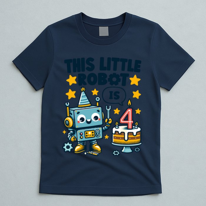 4th Birthday Boy 4 Year Old Robotics Robot 4th Birthday T-Shirt