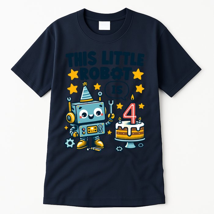 4th Birthday Boy 4 Year Old Robotics Robot 4th Birthday Tall T-Shirt