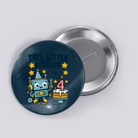 4th Birthday Boy 4 Year Old Robotics Robot 4th Birthday Button