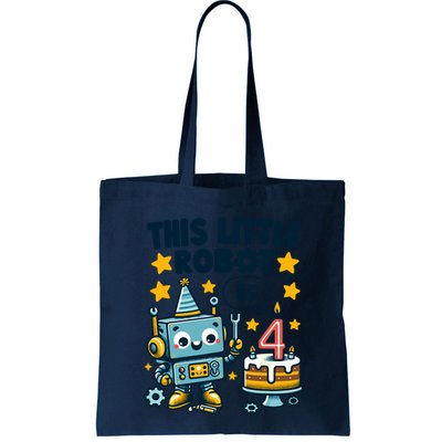 4th Birthday Boy 4 Year Old Robotics Robot 4th Birthday Bag