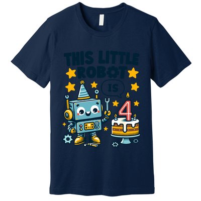 4th Birthday Boy 4 Year Old Robotics Robot 4th Birthday Premium T-Shirt
