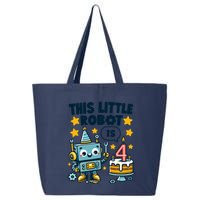 4th Birthday Boy 4 Year Old Robotics Robot 4th Birthday 25L Jumbo Tote