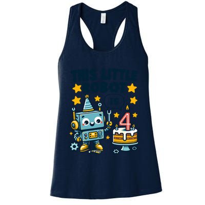 4th Birthday Boy 4 Year Old Robotics Robot 4th Birthday Womens Tank Top