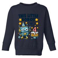 4th Birthday Boy 4 Year Old Robotics Robot 4th Birthday Toddler Sweatshirt