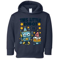 4th Birthday Boy 4 Year Old Robotics Robot 4th Birthday Toddler Hoodie