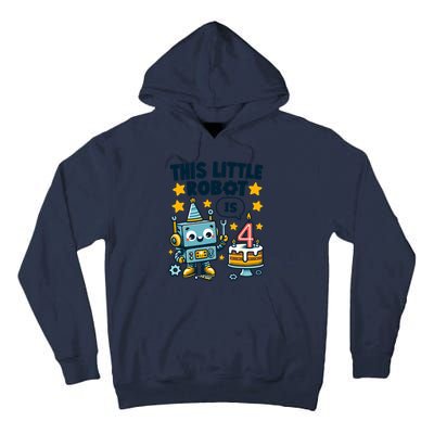4th Birthday Boy 4 Year Old Robotics Robot 4th Birthday Tall Hoodie