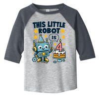 4th Birthday Boy 4 Year Old Robotics Robot 4th Birthday Toddler Fine Jersey T-Shirt