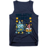 4th Birthday Boy 4 Year Old Robotics Robot 4th Birthday Tank Top