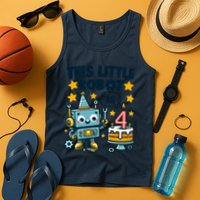 4th Birthday Boy 4 Year Old Robotics Robot 4th Birthday Tank Top
