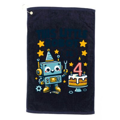 4th Birthday Boy 4 Year Old Robotics Robot 4th Birthday Golf Towel