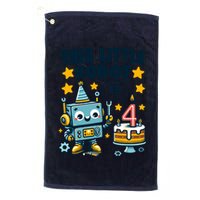4th Birthday Boy 4 Year Old Robotics Robot 4th Birthday Golf Towel