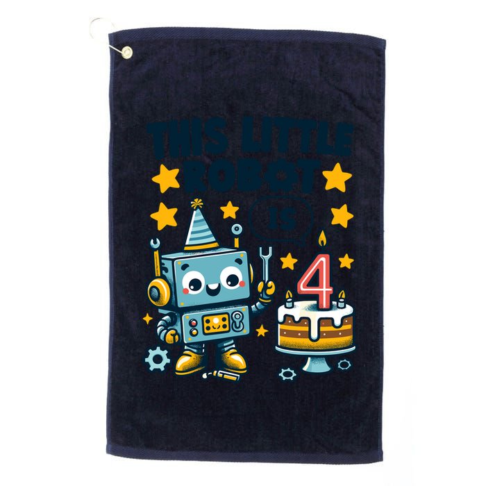 4th Birthday Boy 4 Year Old Robotics Robot 4th Birthday Golf Towel