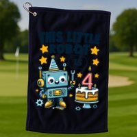 4th Birthday Boy 4 Year Old Robotics Robot 4th Birthday Golf Towel
