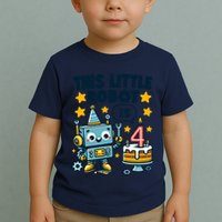 4th Birthday Boy 4 Year Old Robotics Robot 4th Birthday Toddler T-Shirt