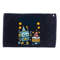 4th Birthday Boy 4 Year Old Robotics Robot 4th Birthday Grommeted Golf Towel