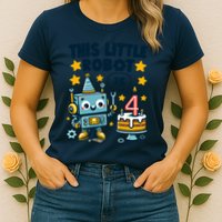 4th Birthday Boy 4 Year Old Robotics Robot 4th Birthday Womens T-Shirt