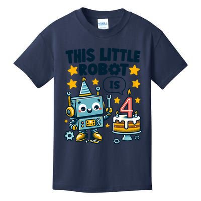 4th Birthday Boy 4 Year Old Robotics Robot 4th Birthday Kids T-Shirt