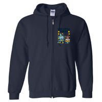 4th Birthday Boy 4 Year Old Robotics Robot 4th Birthday Full Zip Hoodie