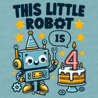 4th Birthday Boy 4 Year Old Robotics Robot 4th Birthday Sueded Cloud Jersey T-Shirt