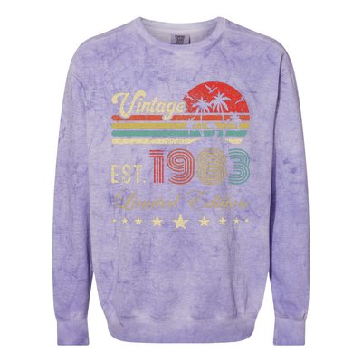 40th Birthday Born 1983 Vintage Limited Edition 40 Birthday Colorblast Crewneck Sweatshirt