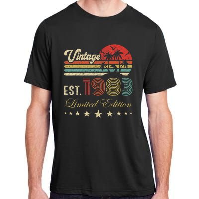 40th Birthday Born 1983 Vintage Limited Edition 40 Birthday Adult ChromaSoft Performance T-Shirt